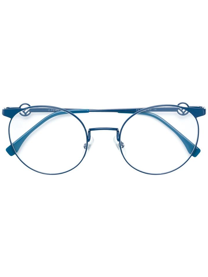 Fendi Eyewear Round Glasses - Blue