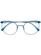 Fendi Eyewear Round Glasses - Blue