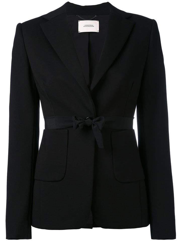 Dorothee Schumacher - Belted Blazer - Women - Polyamide/polyester/spandex/elastane/viscose - 1, Black, Polyamide/polyester/spandex/elastane/viscose
