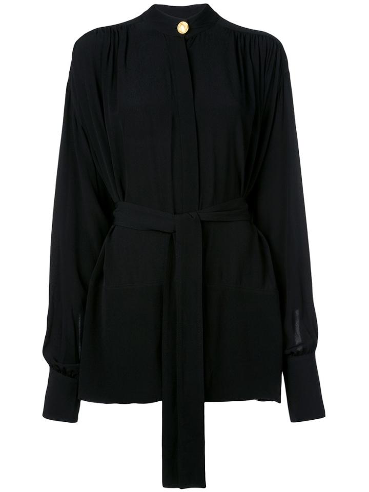 Proenza Schouler Draped Crepe De Chine Top - Black