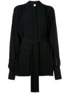 Proenza Schouler Draped Crepe De Chine Top - Black