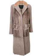 Blancha - Faux Fur Overcoat - Women - Cotton/leather/viscose/merino - 40, Grey, Cotton/leather/viscose/merino