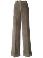 Pt01 Corduroy Flared Trousers - Grey