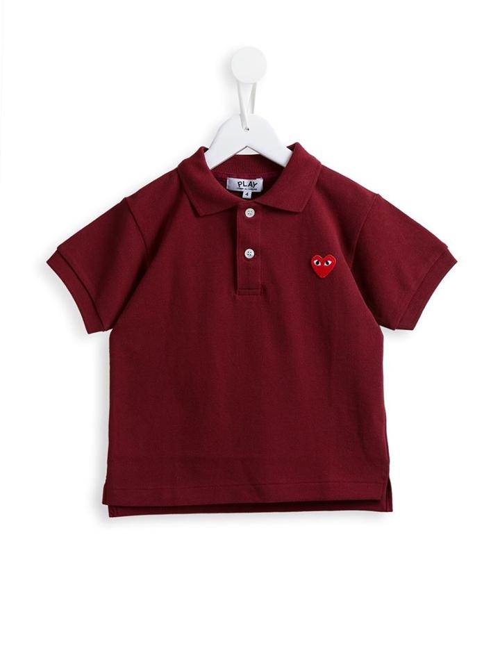 Comme Des Garçons Play Kids - Heart Patch Polo Shirt - Kids - Cotton - 4 Yrs, Red