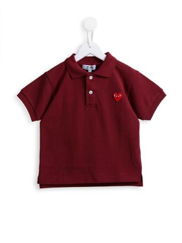 Comme Des Garçons Play Kids - Heart Patch Polo Shirt - Kids - Cotton - 4 Yrs, Red