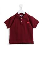 Comme Des Garçons Play Kids - Heart Patch Polo Shirt - Kids - Cotton - 4 Yrs, Red