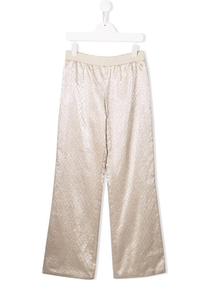 La Stupenderia Metallic Trousers - Gold