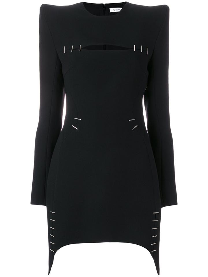 Mugler Structured Bodycon Dress - Black