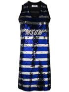 Msgm Sequin Tank Dress - Black