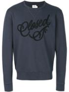 Closed - Logo Embroidered Sweatshirt - Men - Cotton - L, Blue, Cotton