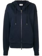 Roqa Embroidered Zip Front Hoodie - Blue