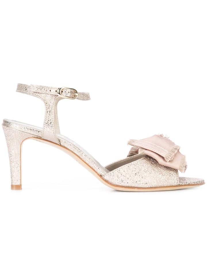 Agl Bow Embellished Sandals - Metallic