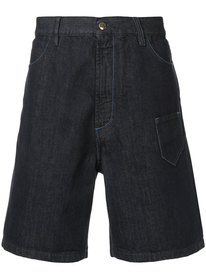Marni Dropped Crotch Denim Shorts - Blue