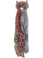 Rosie Assoulin Waterfall Ruffle Silk Gown - Metallic