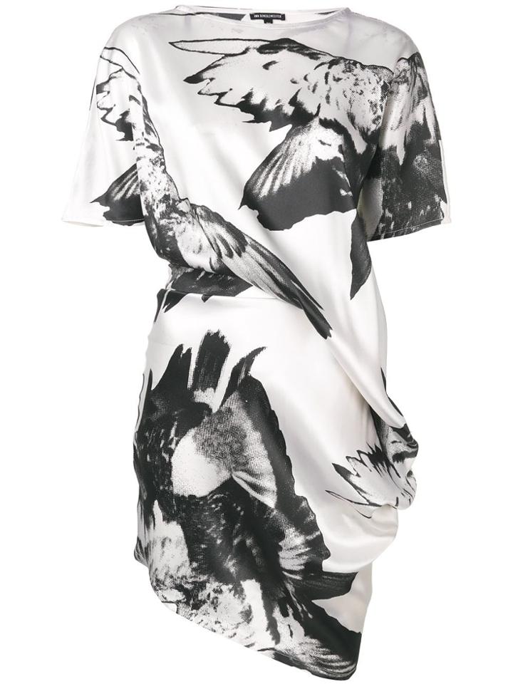 Ann Demeulemeester Printed Silk Dress - Black
