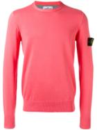 Stone Island Crew-neck Jumper, Men's, Size: Medium, Pink/purple, Cotton
