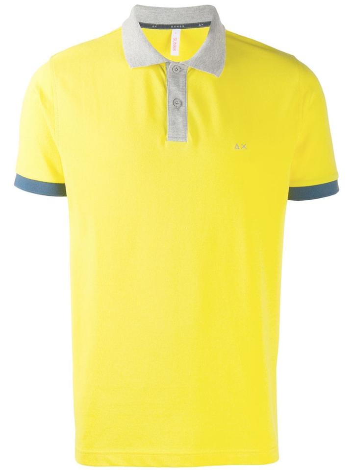 Sun 68 Contrast Trim Polo Shirt - Yellow