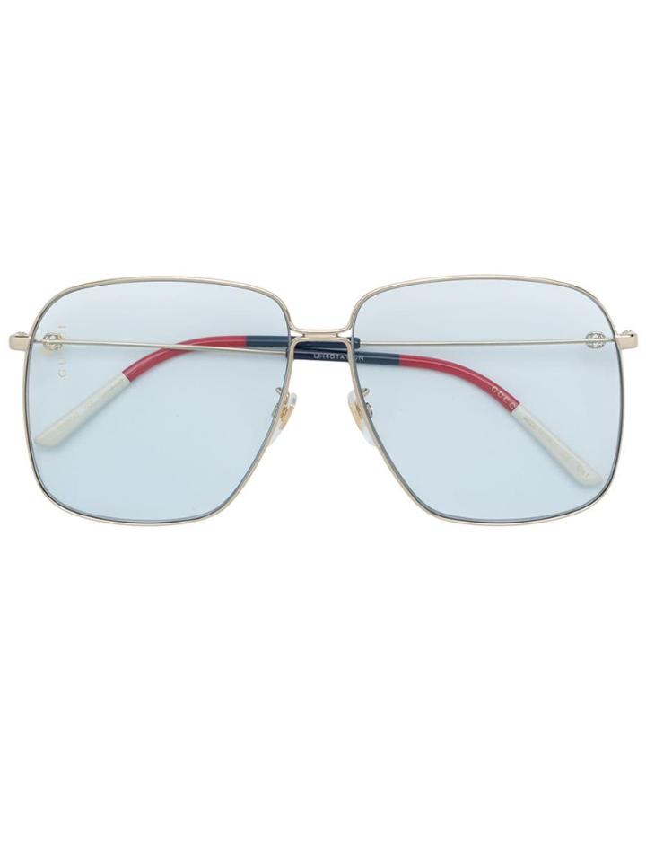 Gucci Eyewear Square Frame Sunglasses - Gold
