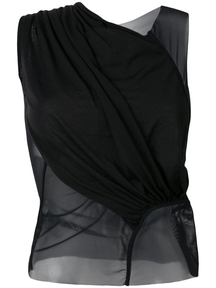 Rick Owens Lilies Panelled Tank Top - Black
