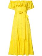 Lisa Marie Fernandez Bardot Frill Dress, Women's, Size: 2, Yellow/orange, Cotton