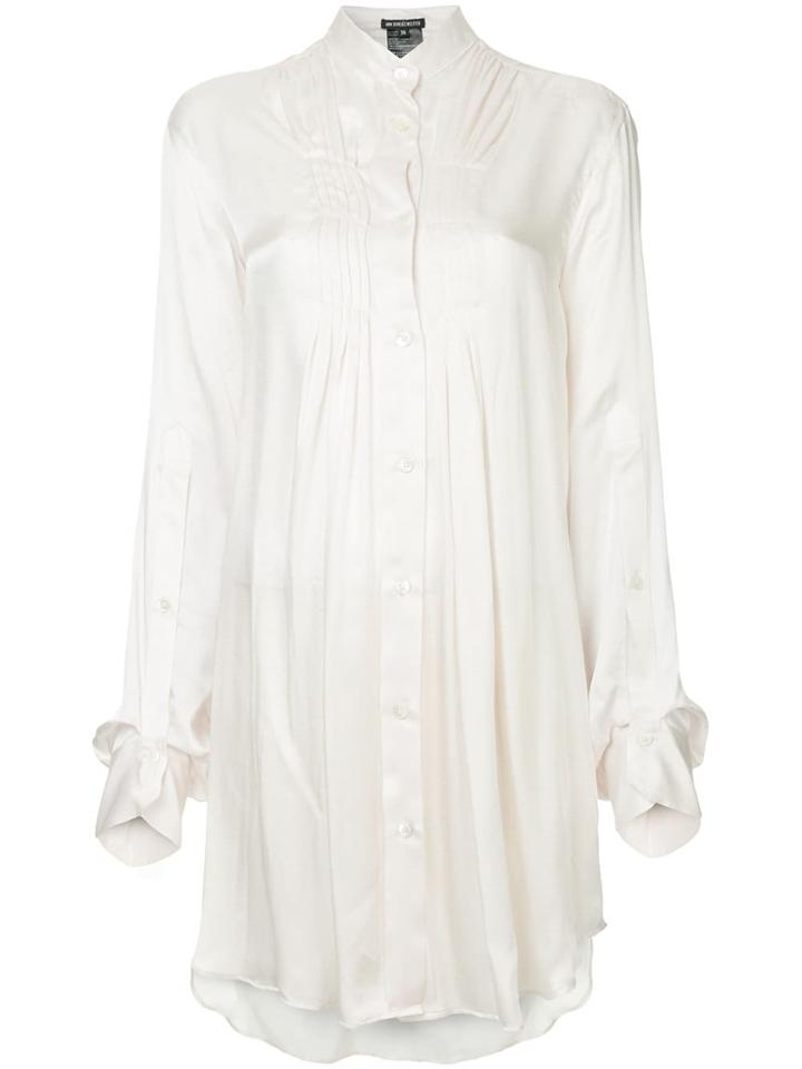 Ann Demeulemeester Long Line Shirt - Pink & Purple