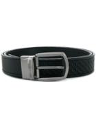 Ermenegildo Zegna Pelletessuta&trade; Textured Belt - Black