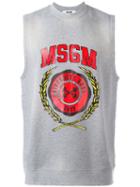 Msgm Shortsleeved Sweatshirt, Men's, Size: Medium, Grey, Cotton/viscose