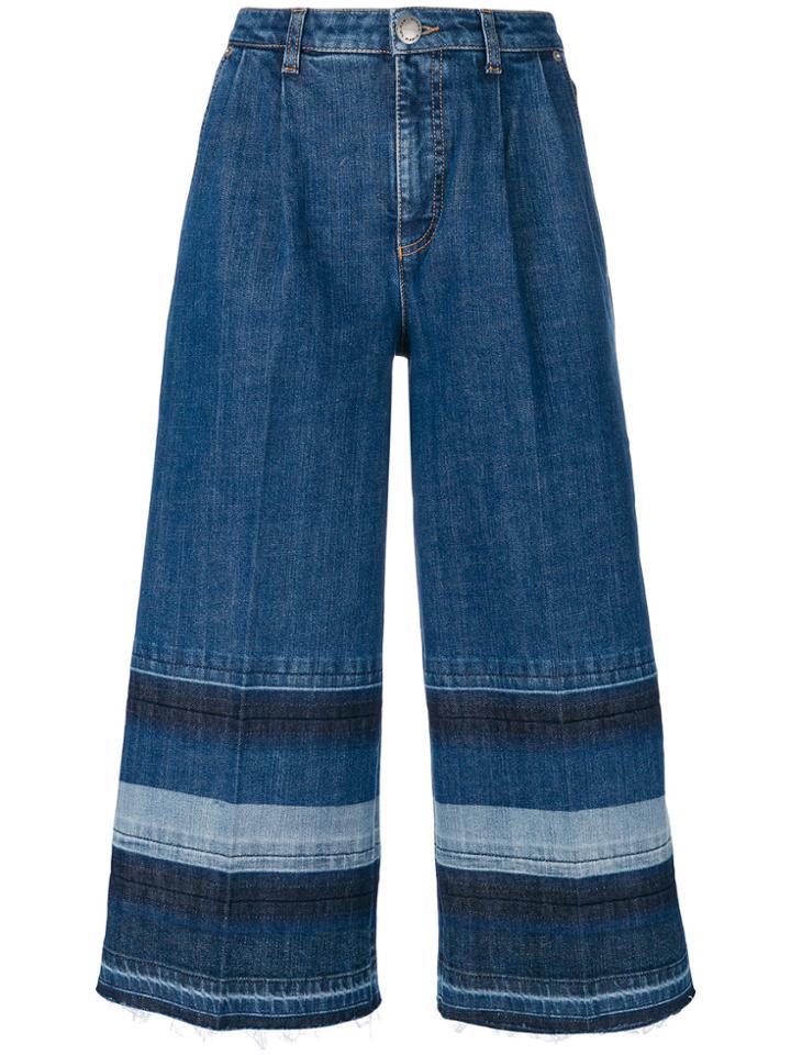 Sonia Rykiel Washed Striped Denim Trousers - Blue