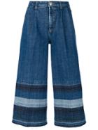 Sonia Rykiel Washed Striped Denim Trousers - Blue