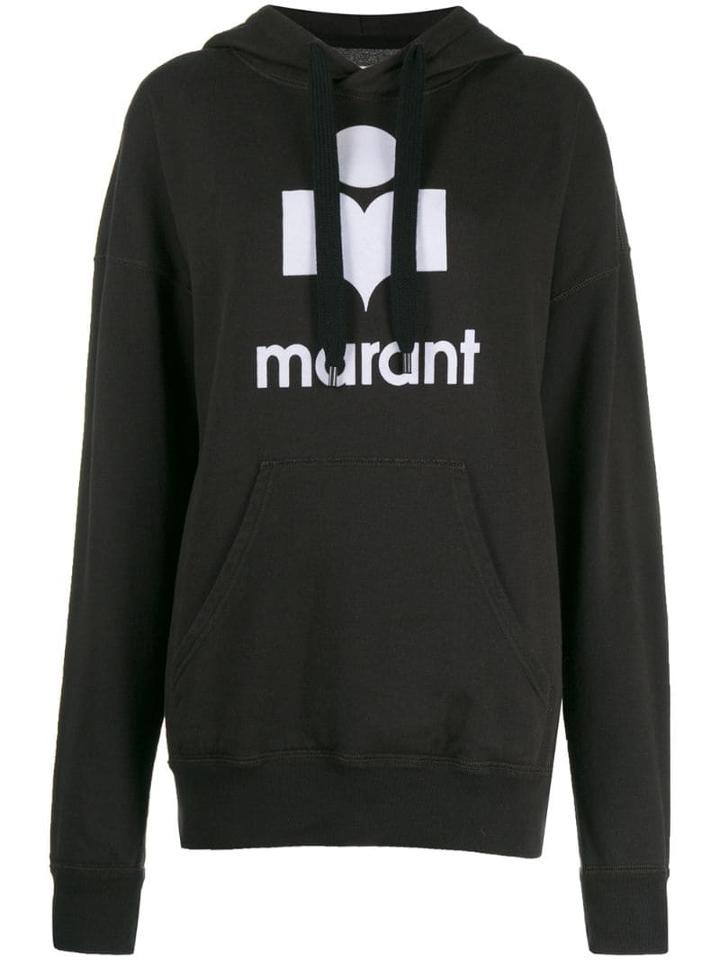 Isabel Marant Étoile Logo Print Drawstring Hoodie - Black