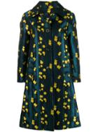 La Doublej Boxy Printed Coat - Blue