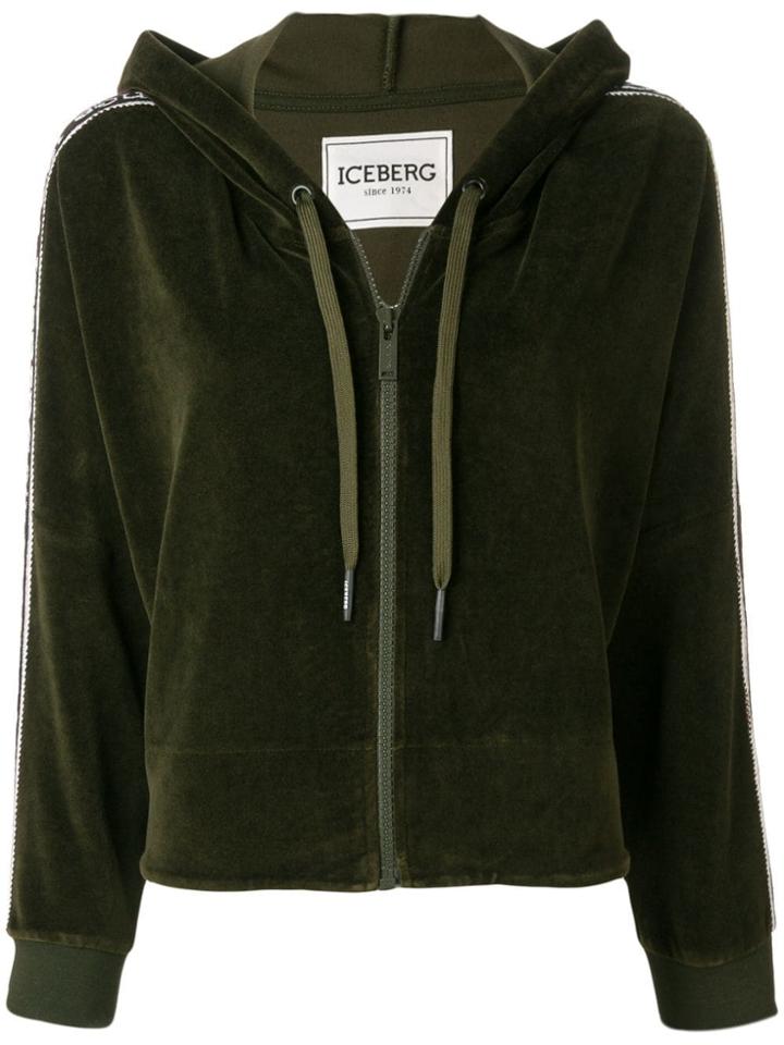 Iceberg Cropped Zip-up Hoodie - Green