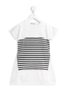 Moncler Kids Striped Dress, Girl's, Size: 10 Yrs, White