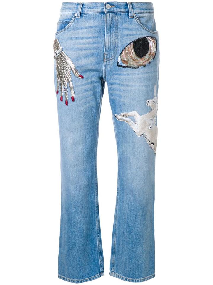 Alexander Mcqueen Big Obsession Jeans, Women's, Size: 46, Blue, Cotton