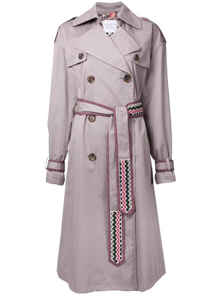 Katharine Hamnett Belted Trench Coat, Women's, Size: 36, Brown, Cotton