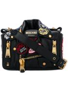 Moschino Biker Jacket Shoulder Bag - Black