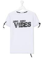 Numero00 Kids Teen Zero Zero Vibes Print T-shirt - White