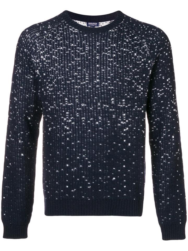 Woolrich Flecked Rib Knit Sweater - Blue
