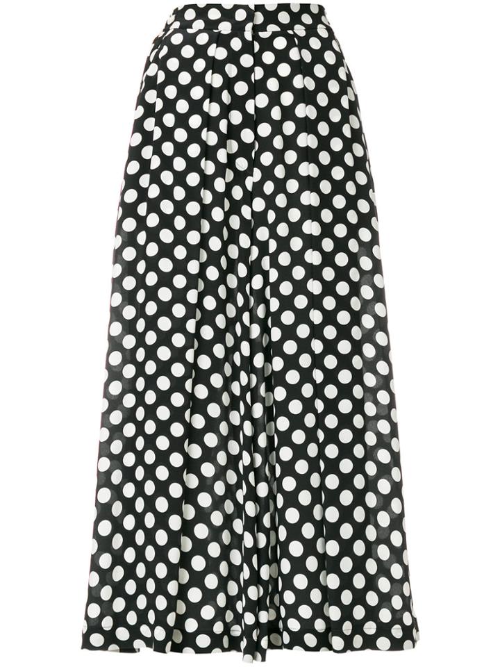 Rossella Jardini Polka Dot Cropped Trousers - Black
