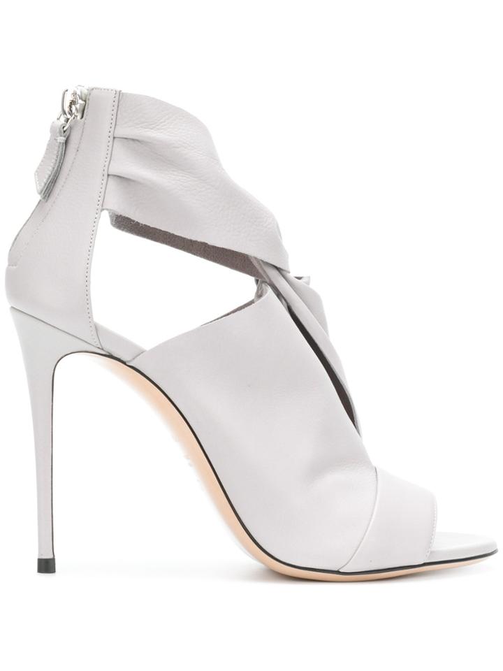 Casadei Twist Detail Sandals - Grey