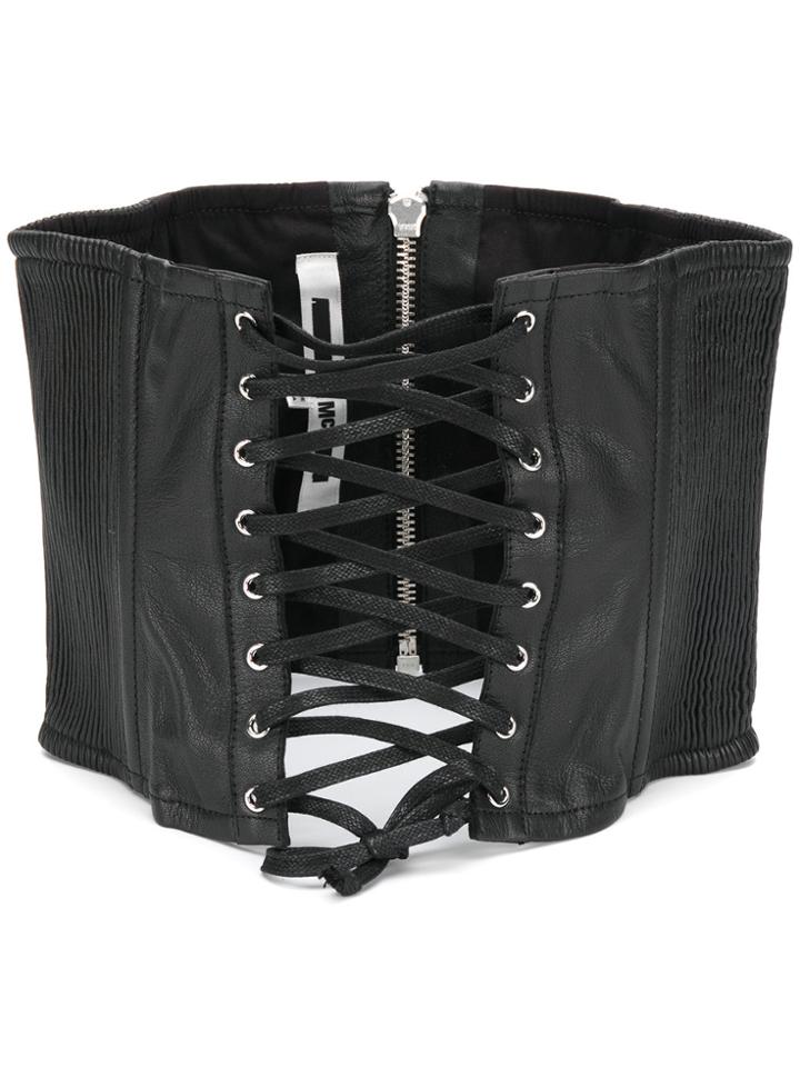 Mcq Alexander Mcqueen Ribbed Corset - Black