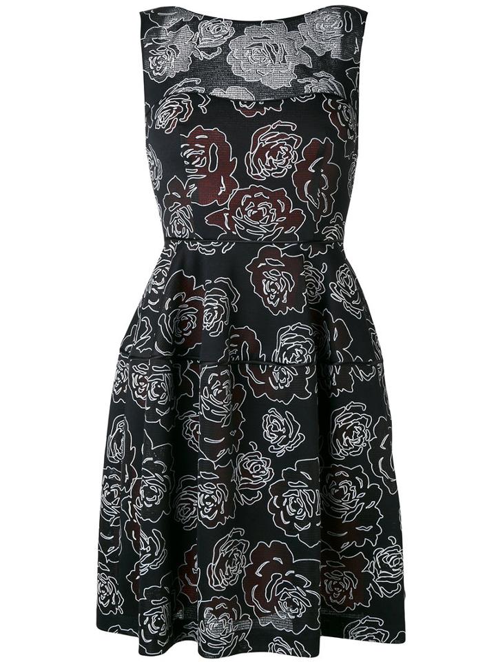 Talbot Runhof - Floral Patterned Dress - Women - Polyester/spandex/elastane - 36, Black, Polyester/spandex/elastane