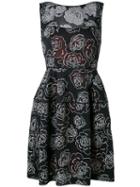 Talbot Runhof - Floral Patterned Dress - Women - Polyester/spandex/elastane - 36, Black, Polyester/spandex/elastane
