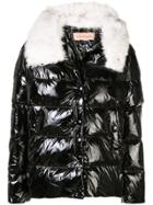 Yves Salomon Metallic Padded Jacket - Black