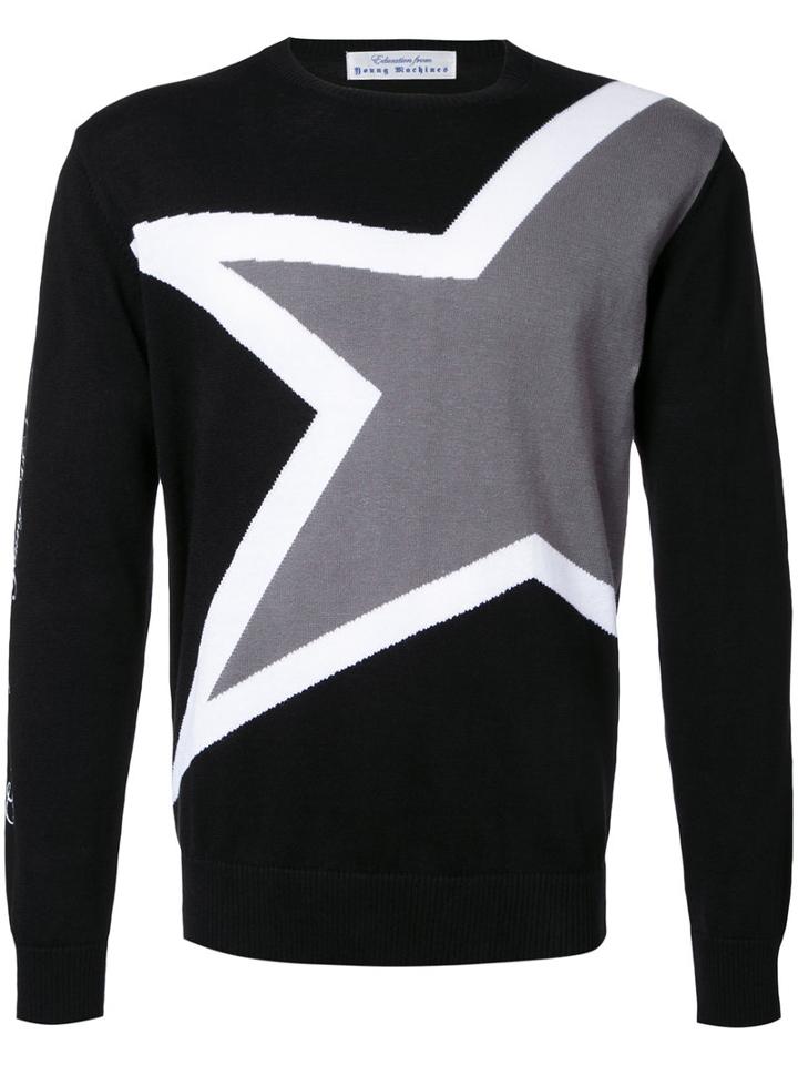 Education From Youngmachines Star Jumper, Men's, Size: 3, Black, Cotton/linen/flax