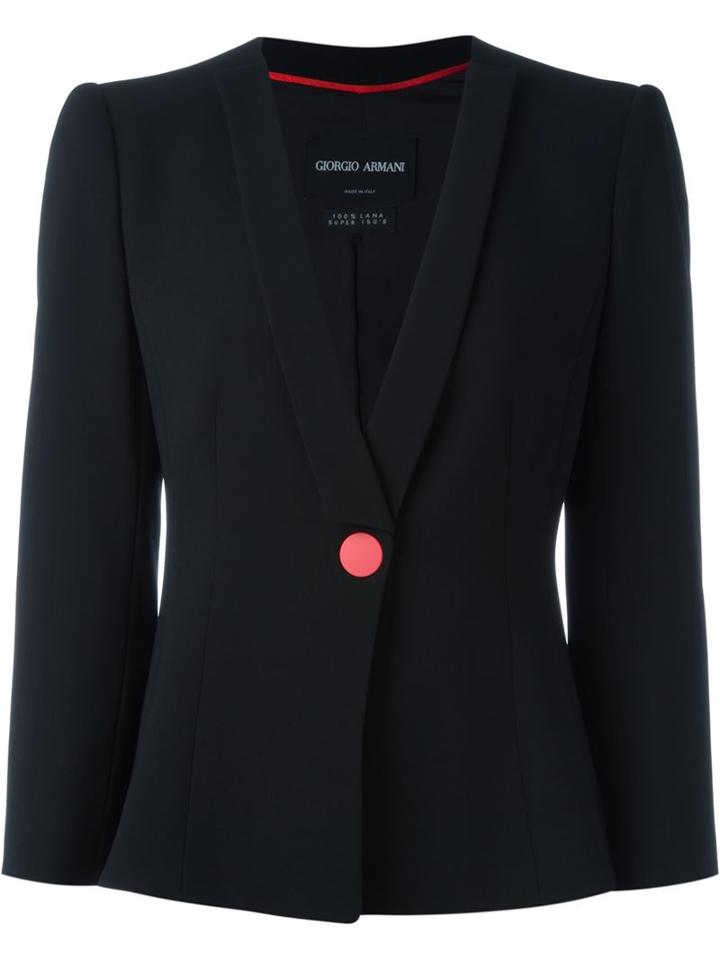 Giorgio Armani Contrasting Buttons Fitted Blazer