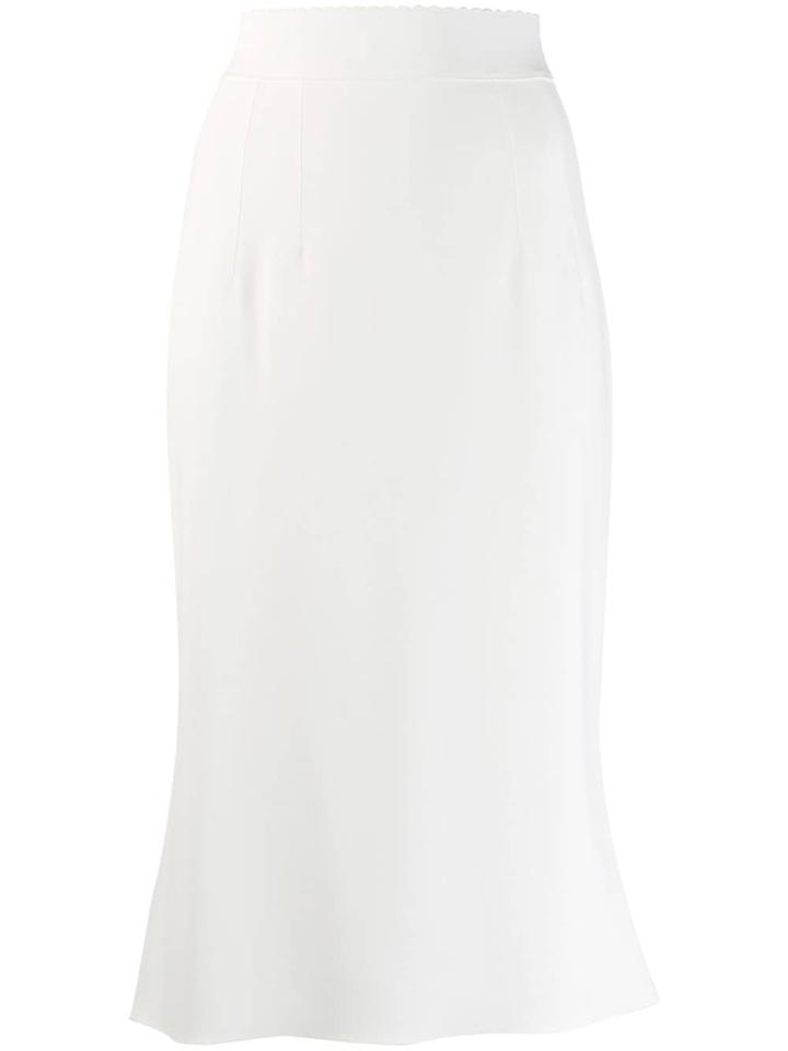 Dolce & Gabbana Scalloped Waistband Skirt - White