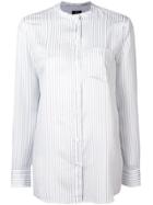 A.p.c. Striped Mandarin Collar Shirt - White