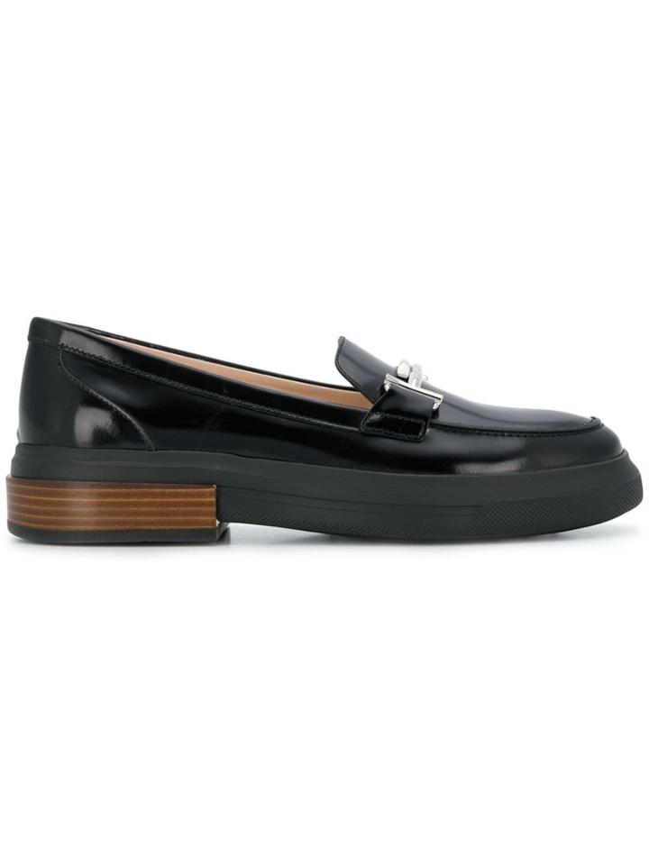 Tod's Doppia T Mocassins - Black