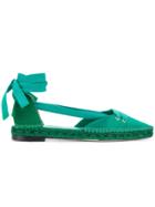 Manolo X Castaner Wrap Tie Espadrilles - Green